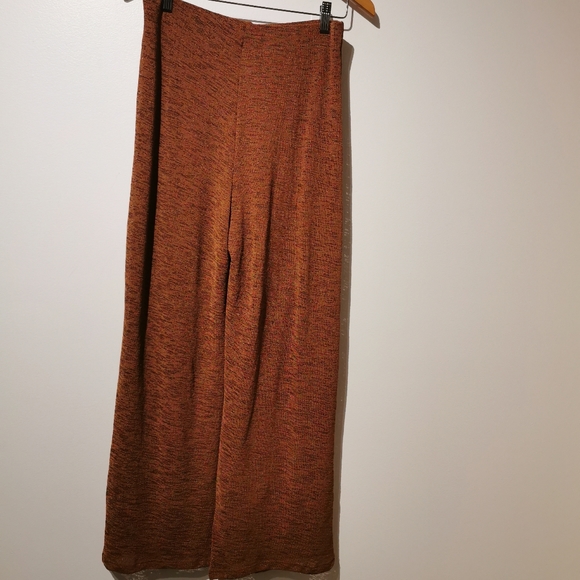 Y2K solid brown wide leg trousers small lined - Picture 5 of 5